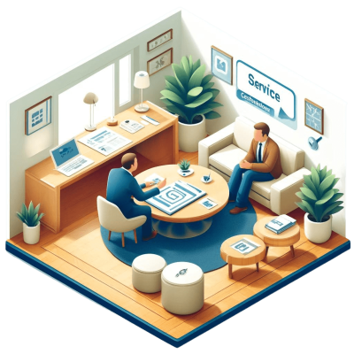 DALL·E 2024-04-02 06.08.53 - An isometric vector illustration for a website, maintaining the aesthetic continuity from previous images. This illustration embodies the initial cons - Edited